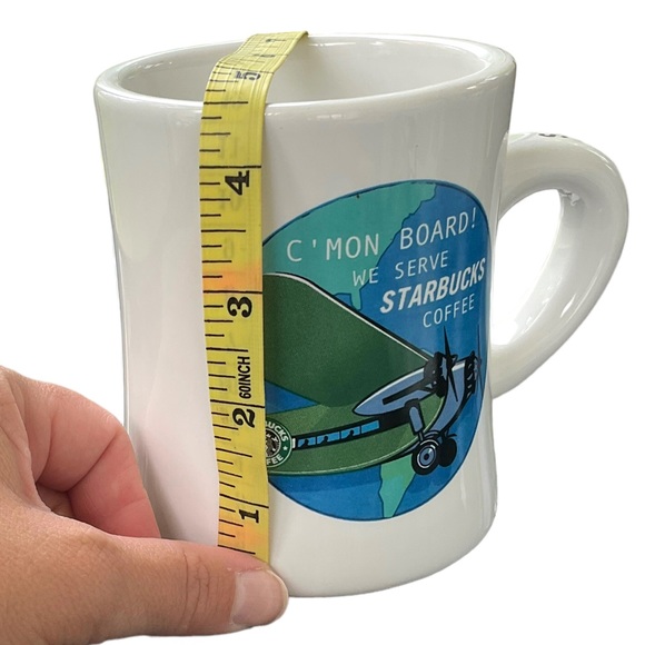 Starbucks Vintage 2001 Barista C'Mon Board Diner Style Coffee Mug Airplane - Picture 15 of 15